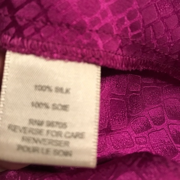 Rebecca Taylor Raspberry Silk Ruffle Front Top - Picture 7 of 7